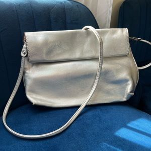 Silver holographic envelope purse